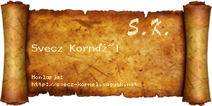 Svecz Kornél névjegykártya