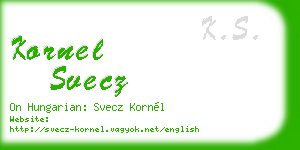 kornel svecz business card